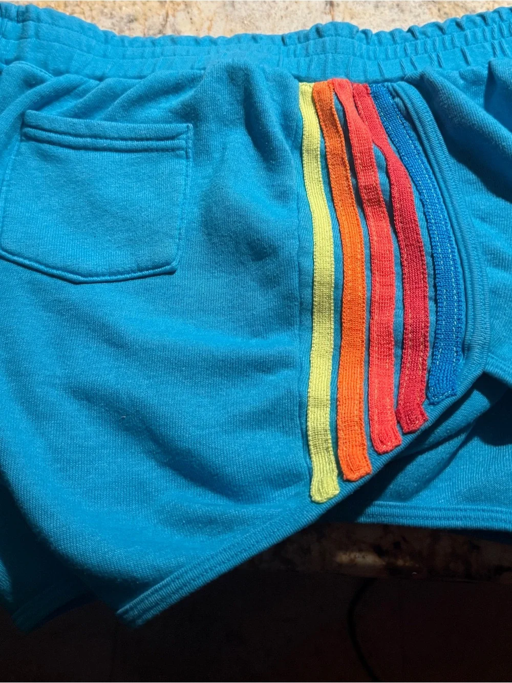 Aviator Nation blue 5 stripe shorts